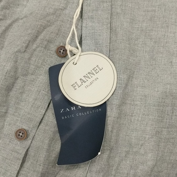 NWT Zara grey button up flannel collection - Picture 4 of 7